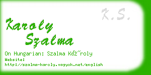 karoly szalma business card